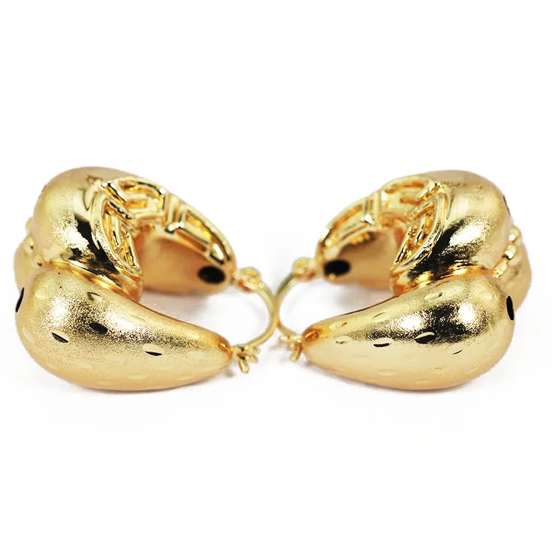 

Unique Wedding Hoop Earrings Gold Color Copper Fashion Jewelry Wholesale Twisted Teardrop Earrings For Women 2017 EA124