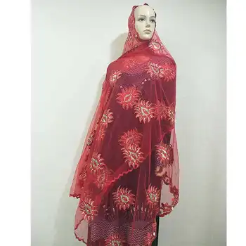 

net 2019 New Muslim Embroidery Women Scarf with rhinestones ,Nice Beige scarf for women,big scarf for shawls wrpas,African scarf