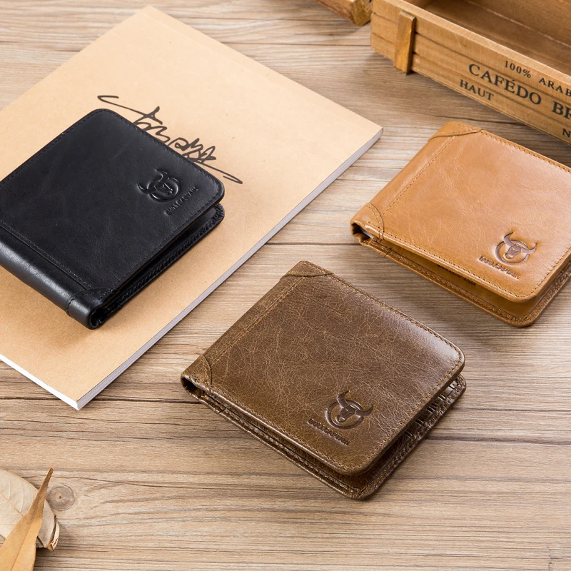 Bullcaptain Men Classic Trifold Wallet