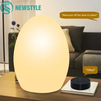 

RGB IP65 Egg Night Light Alexa APP Google Home Control Led Table Lamp USB Timmer Colorful Desk Lamp for Living Room Baby's Gift