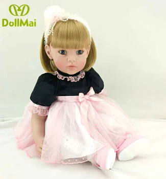 

bebe alive 24"60cm realistic collectible princess doll pink dress Reborn Babies Silicone vinyl Baby Doll toy Birthday Gifts