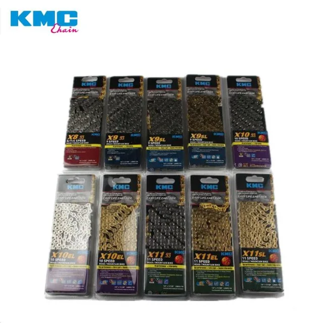 

KMC X8 X9 X9sl X10 X10sl X11SL Super Light double X chain 9 10 11 speed mtb road bike bicycle chain titanium gold silver color