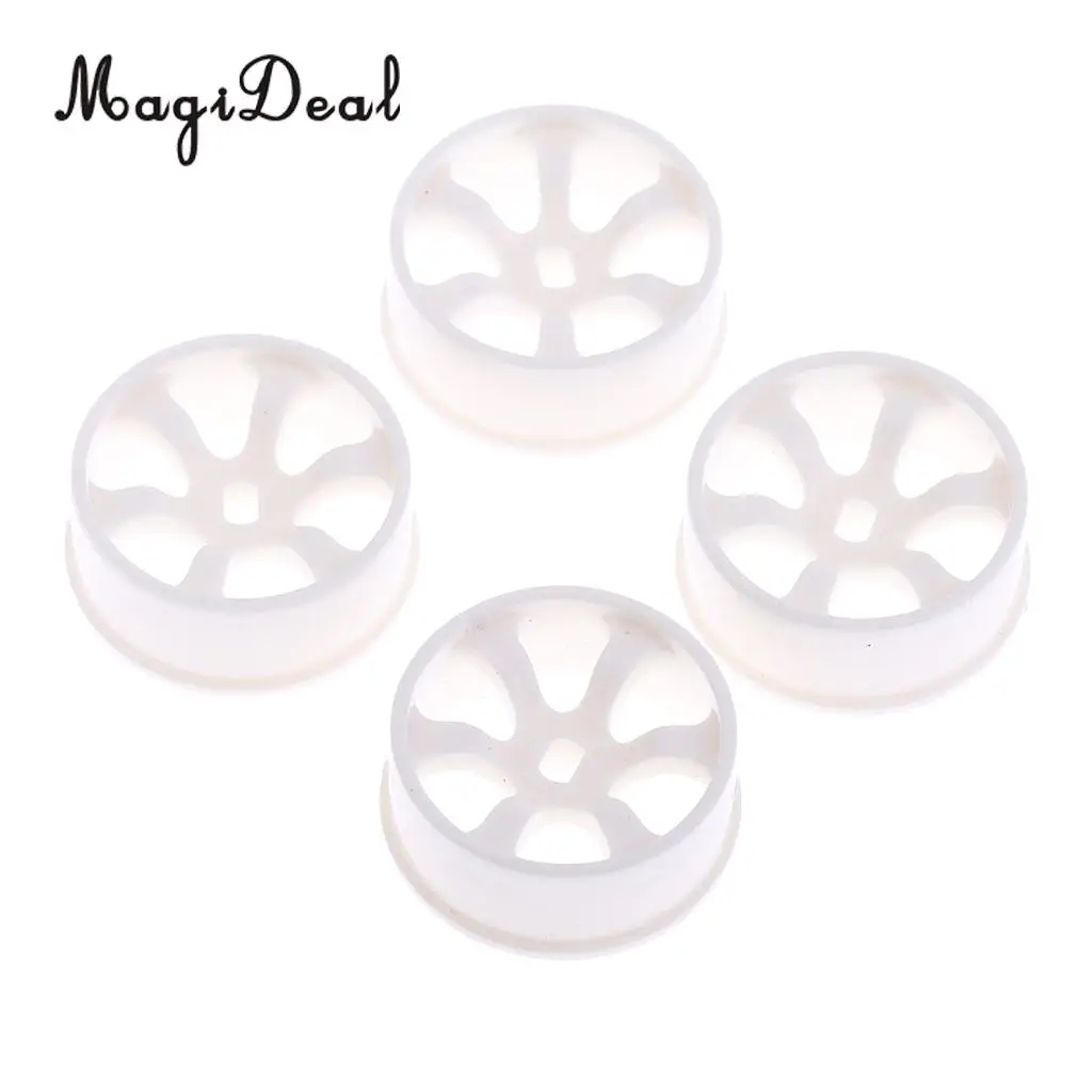 MagiDeal 4Pcs Plastic White Wheel Rim for WLtoys K969 K989 P929 1/28 RC Drift Car Spare DIY Parts
