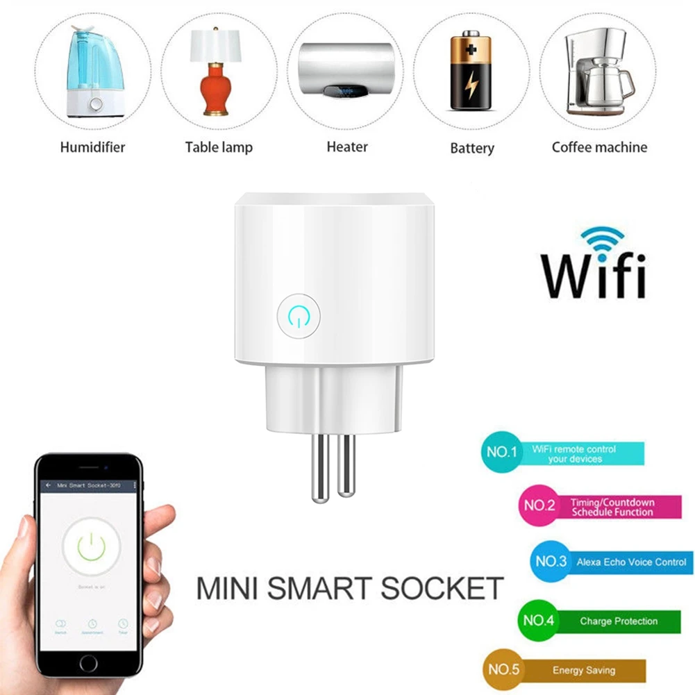 Wi Fi умная розетка мощность мониторы голос дистанционное управление домашней автоматизации Plug работать с Google дома Alexa Ifttt ЕС Plug