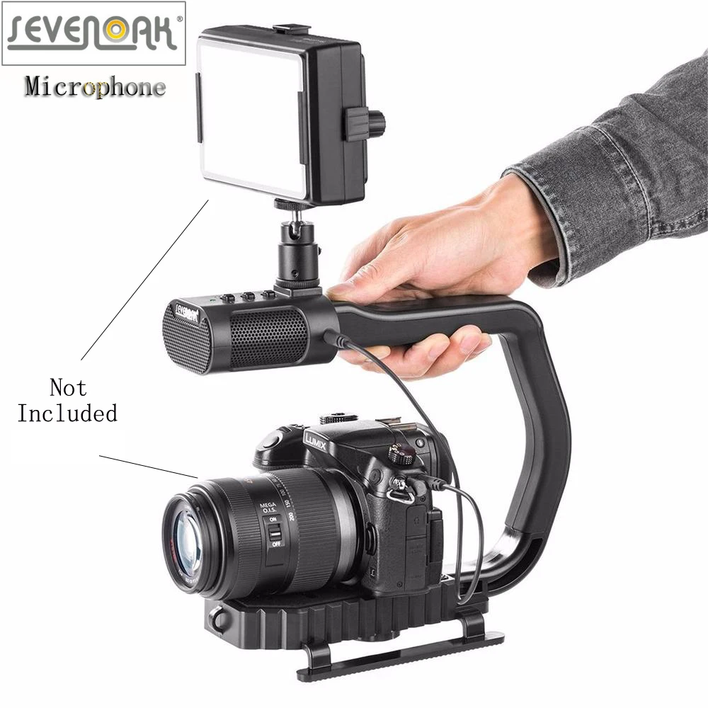 Sevenoak MicRig рукоятка встроенный стерео микрофон для iPhone микрофон для Canon Nikon Lumix sony DJI Osmo DSLR камера