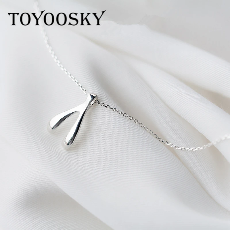 

Pure 925 Sterling Silver Simple Letter Y Pendant Short Necklaces Fashion Jewelry Mother Gift