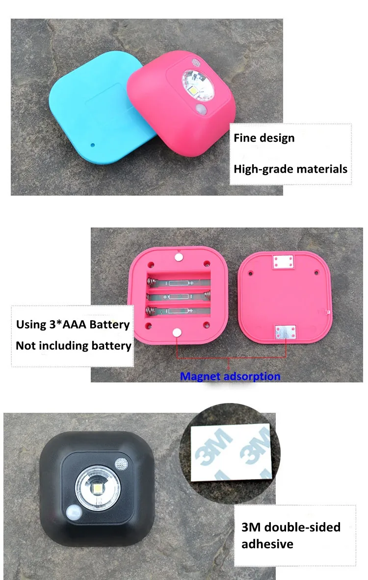 Mini Wireless Infrared PIR Motion Sensor Activated Ceiling Emergency Night Light Battery Powered Porch Lamp 3