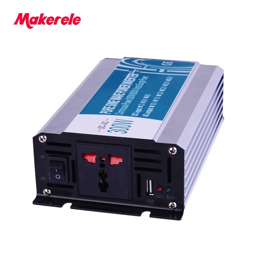 300W Input DC48V to AC220v Output Pure Sine Wave off Grid Tie Inverter converter solar power MKP300 482 USB 5V 500mA|tie inverter|grid tie