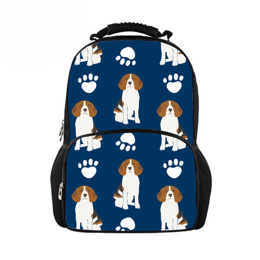 

Customized Large Capacity School Bags Beagles Pet Dog Printing Junior Student Orthopedic School Backpack Boys Bolsa New 2018