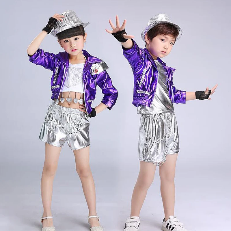 Обувь для девочек Обувь для мальчиков цвета: золотистый, серебристый Костюмы для бальных танцев Джаз Хип-хоп танец конкурс костюм детская