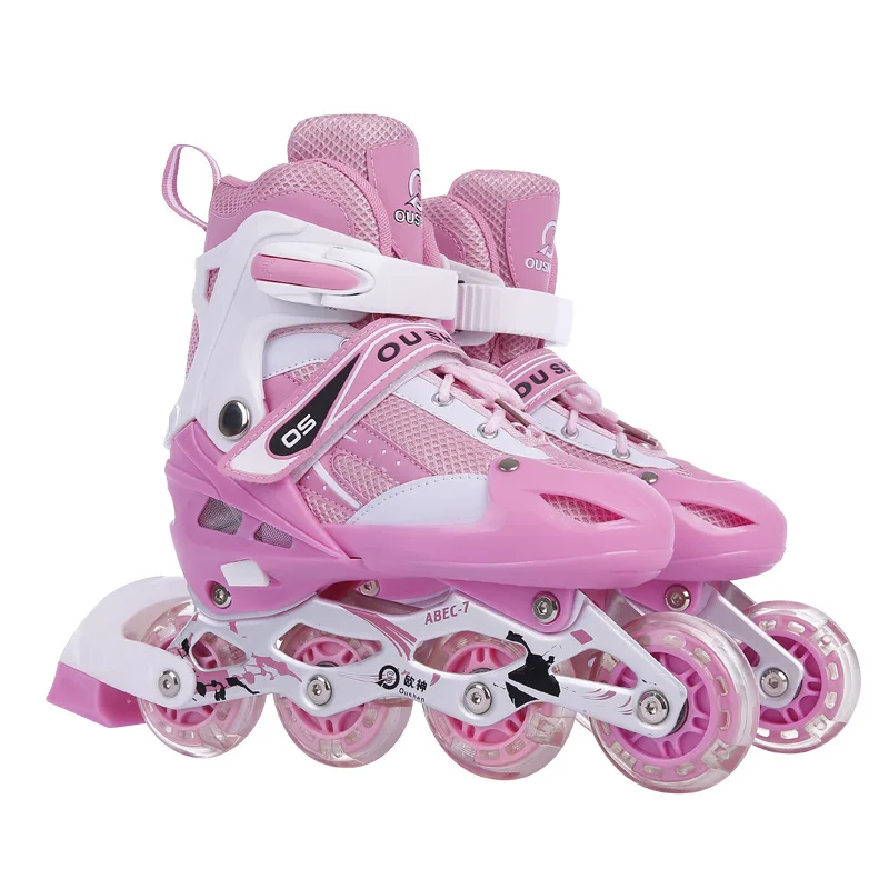 1 пара для подростков, детская обувь для роликов, скейтборда, регулируемый моющийся ПВХ мигающие колеса Patines для детей, девочек и мальчиков