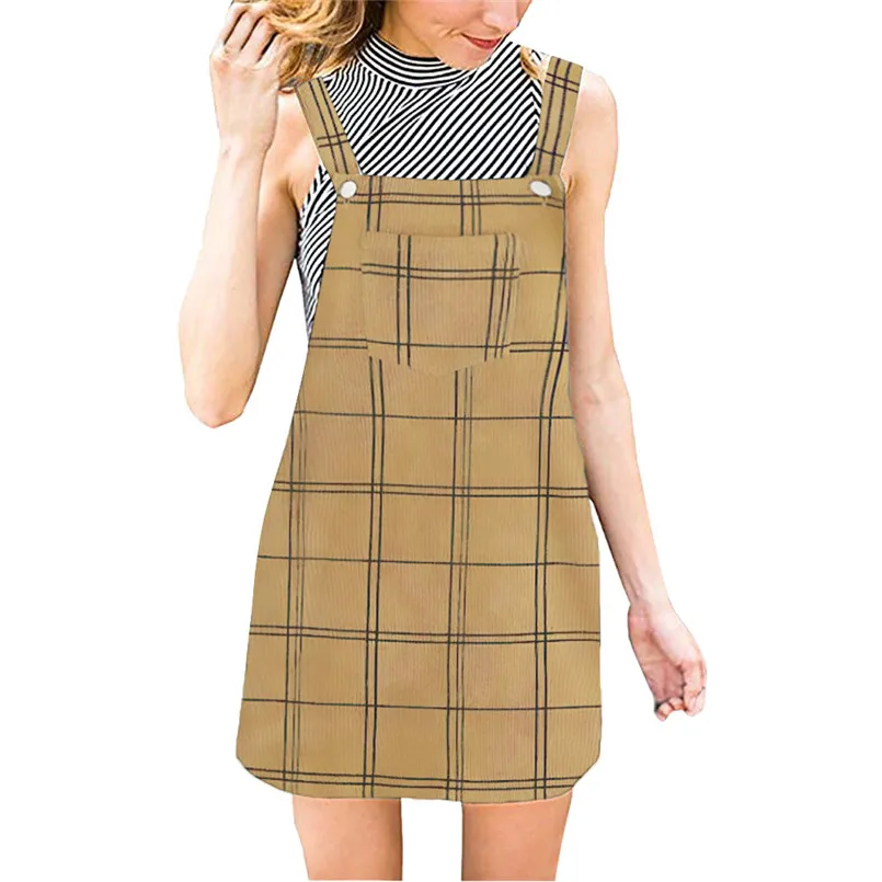 New Fashion Women Summer Plaid Mini Dress Sweet Brief Square Collar Casual 2019  Dress Elegant Lady Casual Vestidos #4R09   (5)