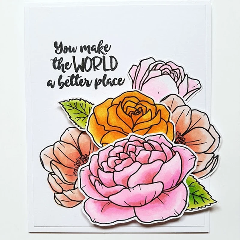 

2 Beautiful Flowers Clear Stamps for DIY Scrapbooking DIY Craft Making Decor Transparent Stempels New 2019 Silicone Seal New