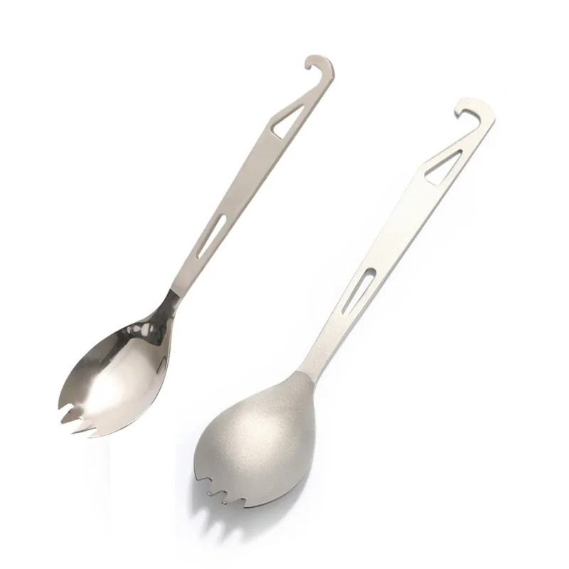 Ligero tenedor-cuchara tenedor cuchara de titanio Camping mochila cubiertos Mini portátil cuchara tenedor al aire libre EDC herramienta Ligero tenedor-cuchara tenedor cuchara de titanio Camping mochila cubiertos Mini portátil cuchara tenedor al aire libre EDC herramienta