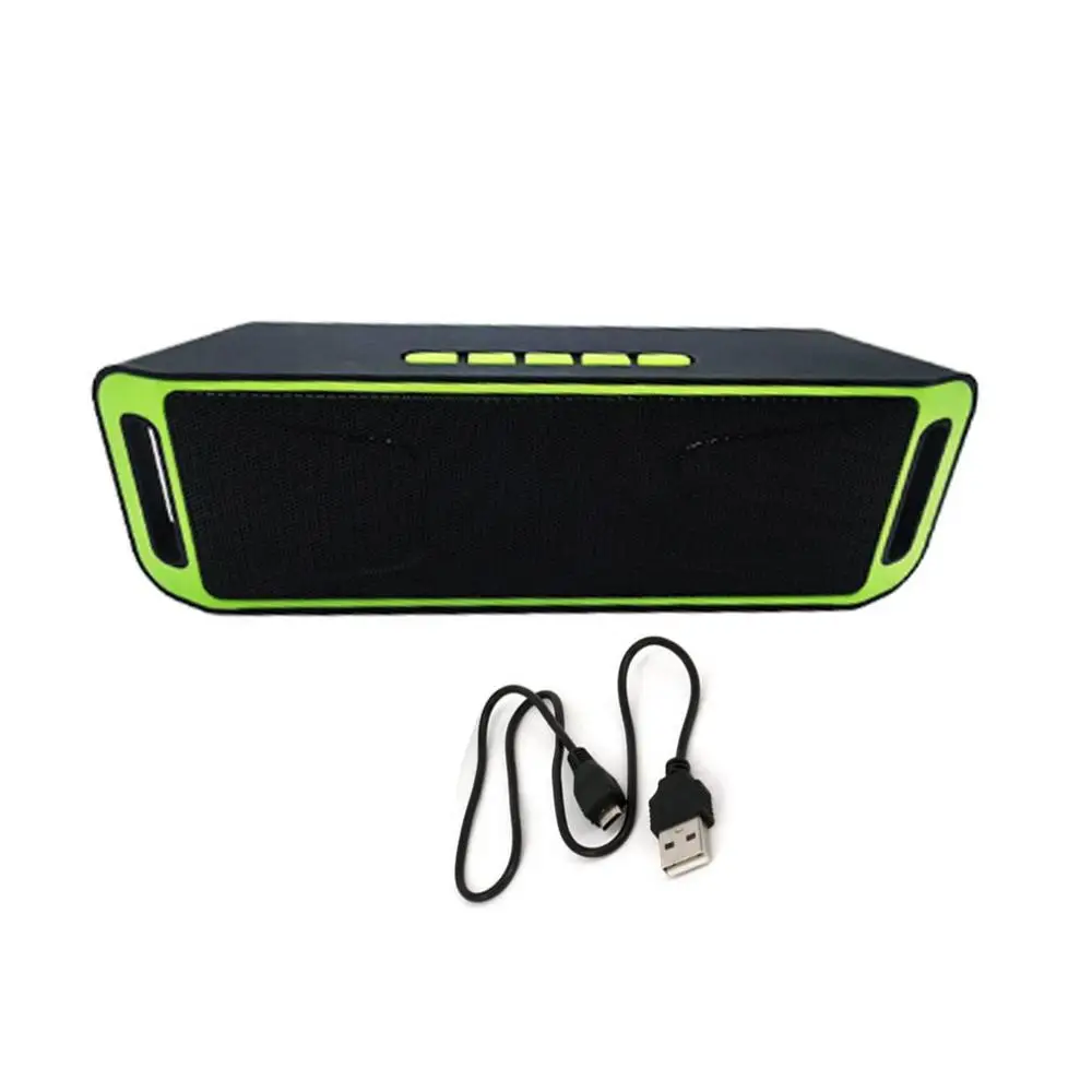 SC208 беспроводной динамик Bluetooth 4,0 стерео сабвуфер поддержка TF USB FM радио встроенный микрофон двойной бас звук динамик - Цвет: Зеленая трава