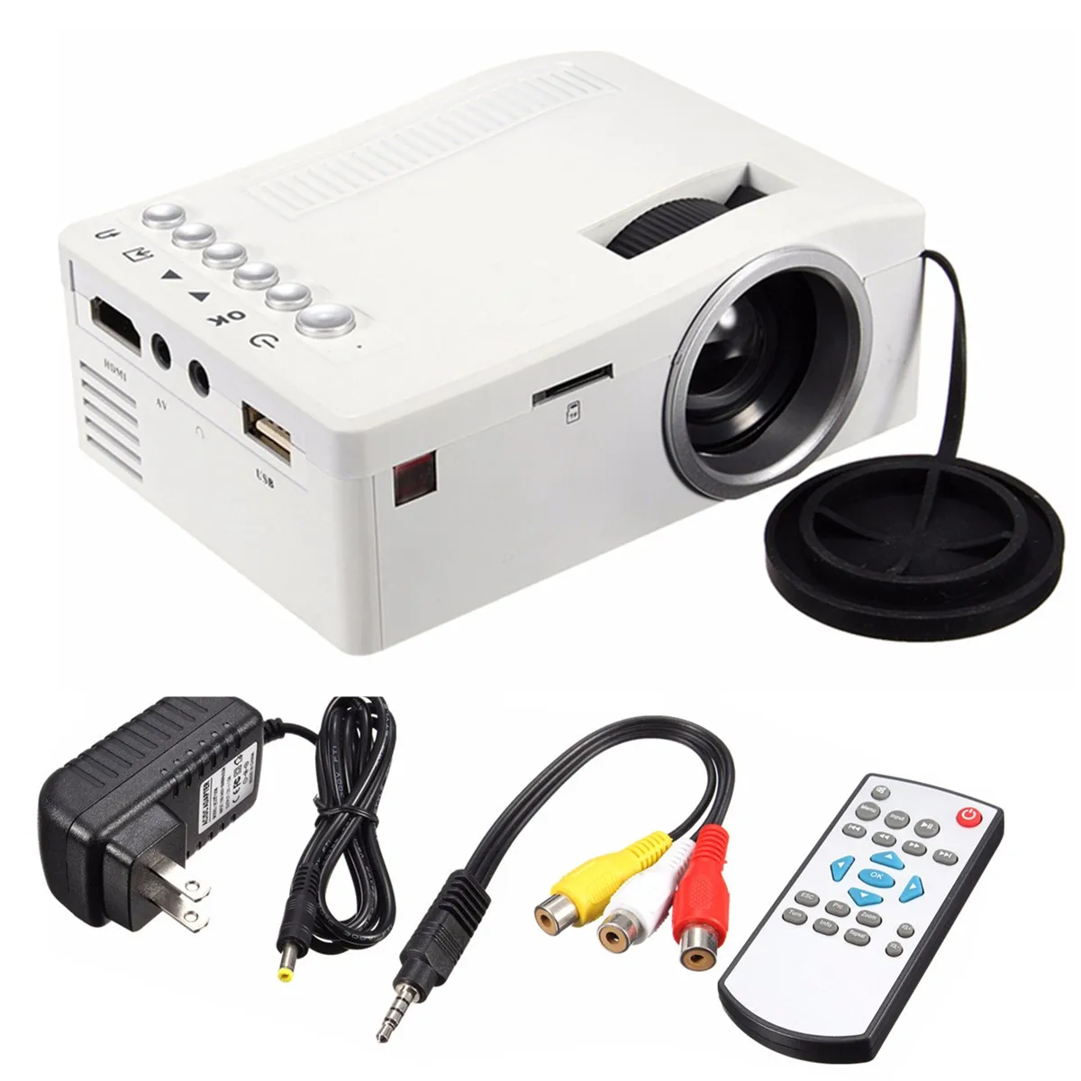 LED Mini Portable 400 Lumen Projector Full HD 1080P 320 x 180 Resolution Home Theater Cinema PC VGA USB SD AV Input HDMI LED Mini Portable 400 Lumen Projector Full HD 1080P 320 x 180 Resolution Home Theater Cinema PC VGA USB SD AV Input HDMI
