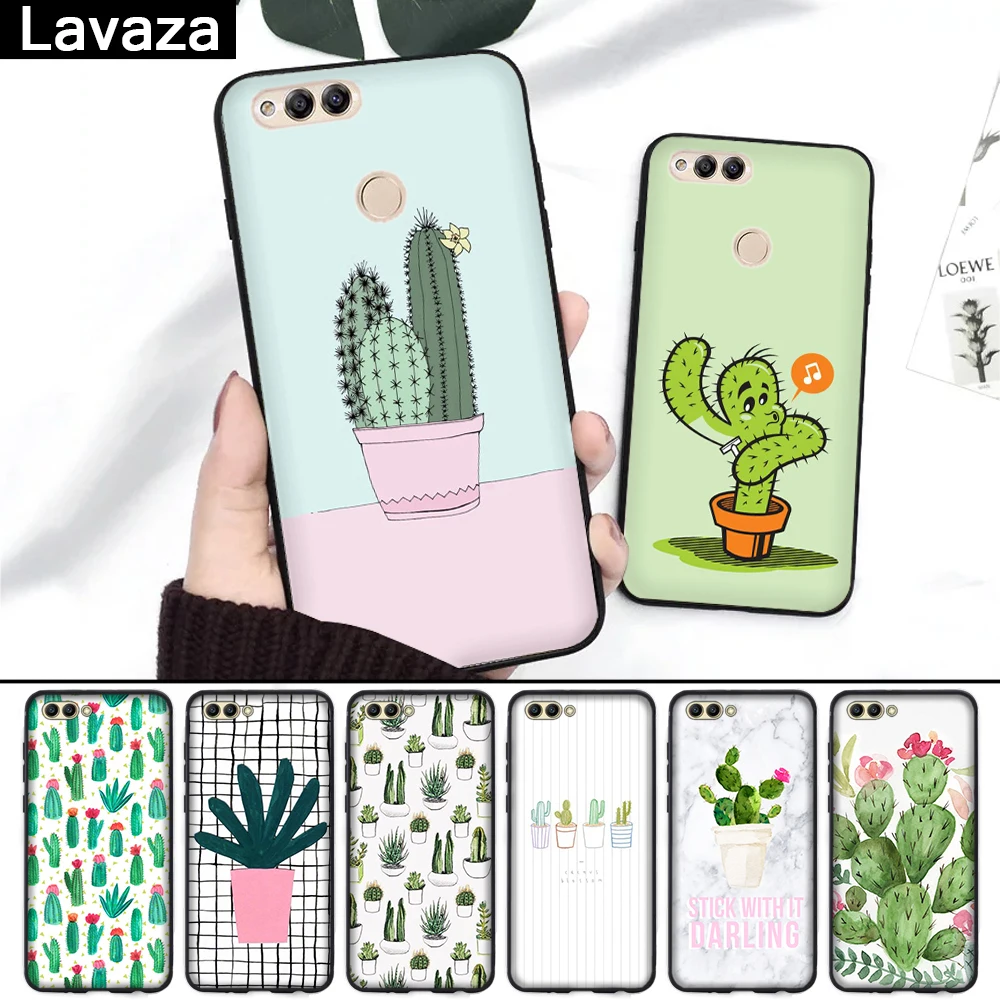 

Lavaza Candy Color Art Cactus Plant Silicone Case for Huawei Honor 6A 7A 3GB Pro 7X 8 Lite 8X 8C 9 Note 10