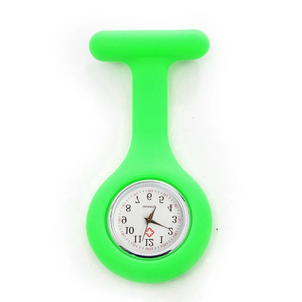 Новые медсестры часы доктор портативный брелок броши для часов Силиконовые батареи медицинские медсестры часы Многоцветный Кварц с зажимом#35