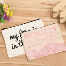 300 шт/партия Пустые холщовые пеналы на молнии хлопковая косметичка макияж сумки мобильный телефон клатч мешочек для украшений SN019