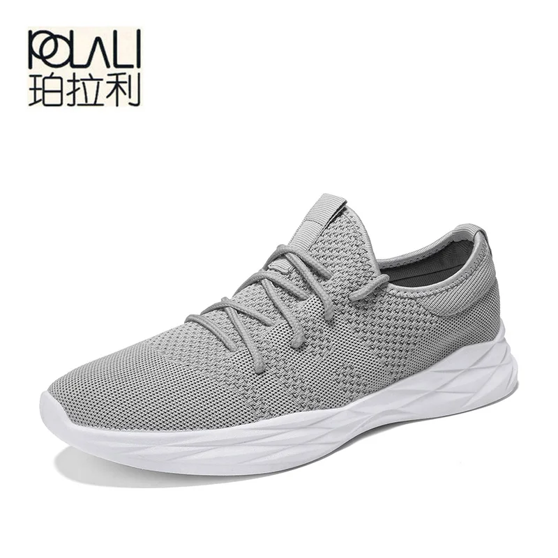 POLALI Men Casual Shoes Zapatos Hombre Breathable Casual Footwear Shoes Lightweight Flats Shoes loafers chaussure homme