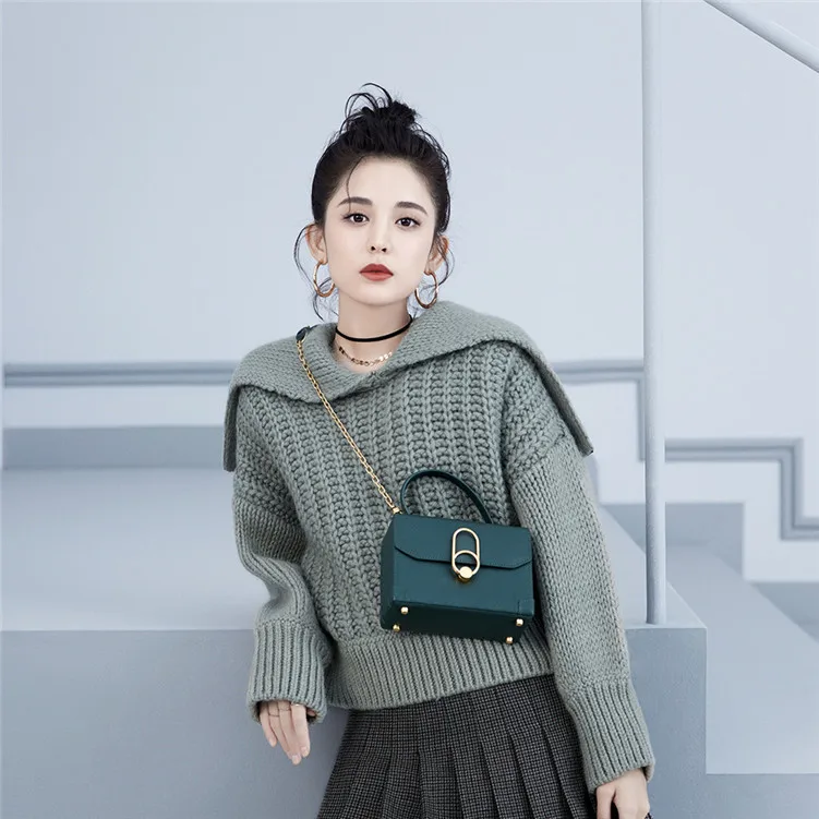 Hiver Chandail Tricoté Femelle Marine Vert Lâche Revers Femmes S F1087 Col Nouvelle Bd10q6zB