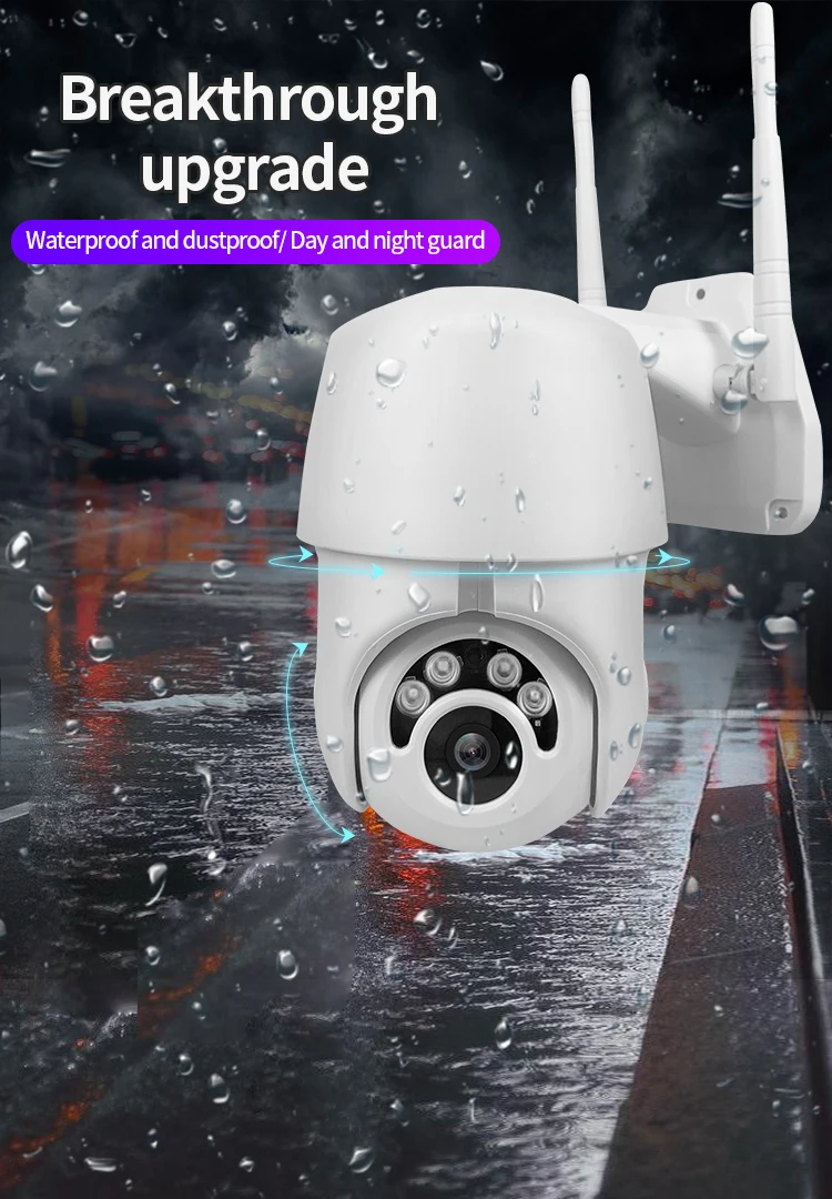 HD 1080P Outdoor Pan Tilt WiFi Camera Auto Tracking Of Human Body Smart IP Camera Two-Way Audio Night Vision Support Onvif