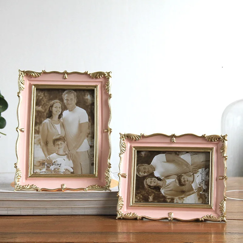 Best High Quality American Style Photo Frame Wedding Desktop Picture Frames Living Room Home Decor Resin Photo Frame Popular Gift