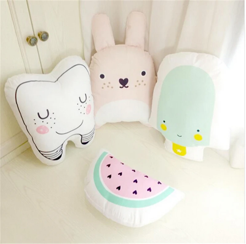 

baby Catoon Pillow Kids Educational Cushion Cotton Baby Room Decor Child Stuffed Soft Newborn Bed Doll