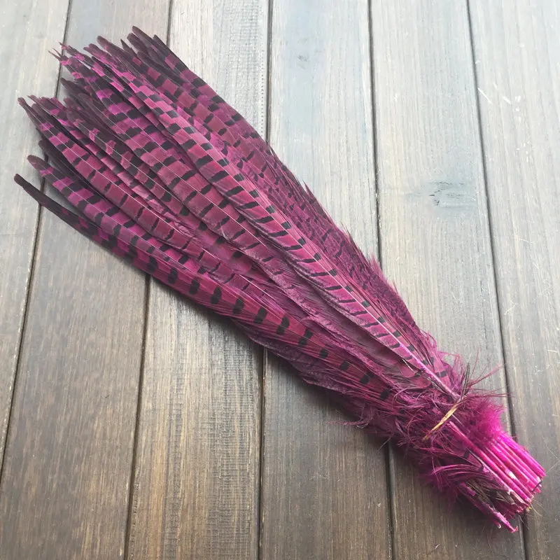 /50 шт./лот! 40-45 см длинные разноцветные дамские Amherst перья из хвоста фазана, дамские Amherst перья для шляп и рукоделия и т. Д - Цвет: Mei red