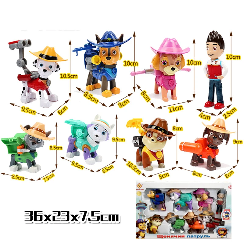 

8pcs/lot Straw Hat 8 style for Pawed Patrolling BJD Deformable Dog Model Anime Kids Toys Puppy Toy Action Figure GH923