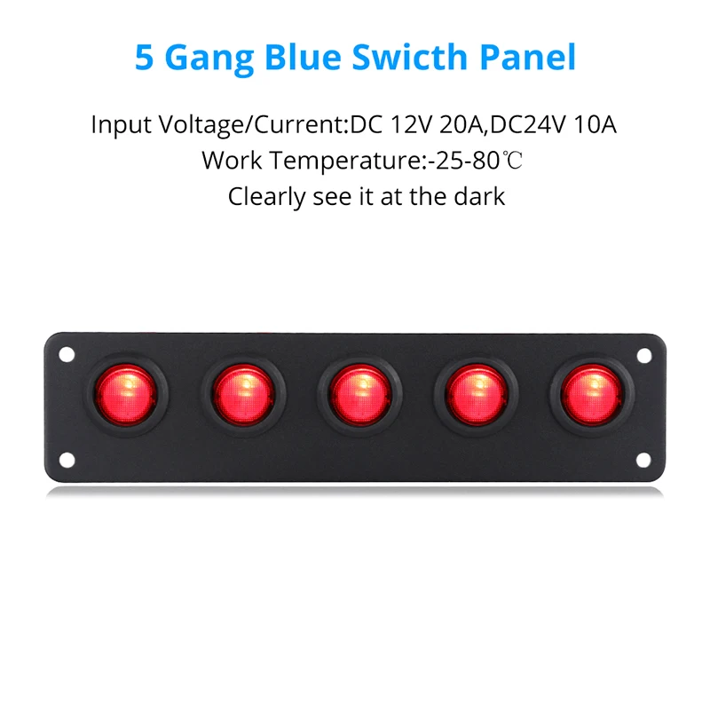 5 ВКЛ-ВЫКЛ кнопка переключения перекидной переключатель Панель DC 12 V-24 V Водонепроницаемый размыкатели цепи морской катер светодиодный переключатель Панель автомобиля 12v