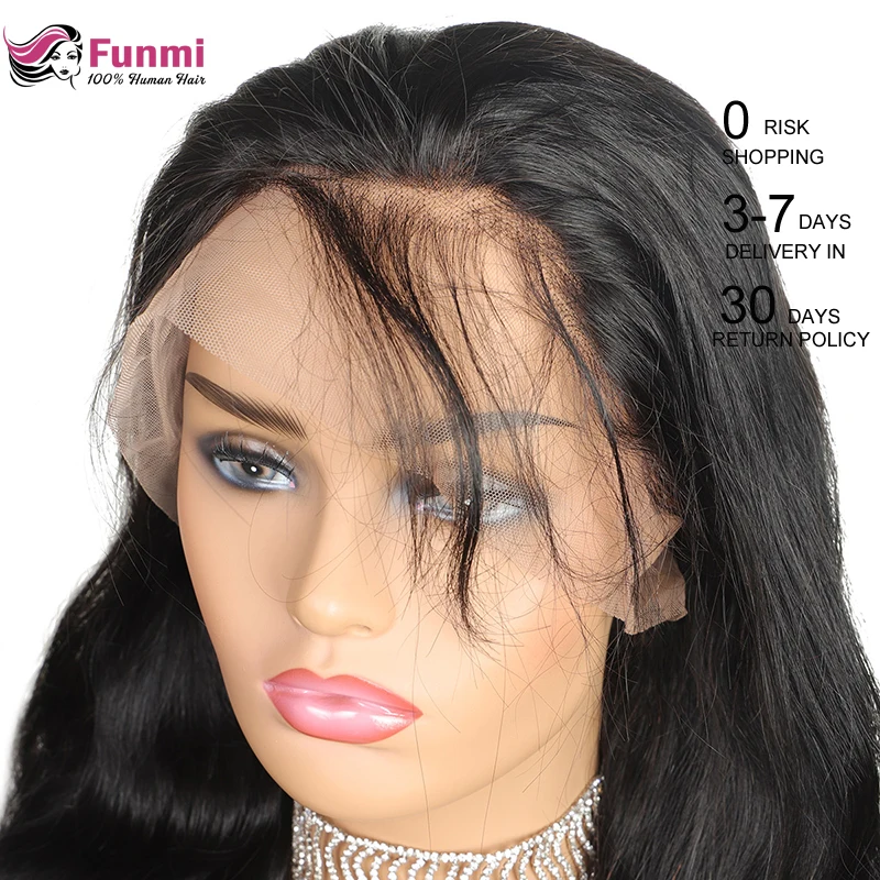 Funmi бразильские парики из натуральных волос на кружеве, 4x4, парики из натуральных волос, волнистый кружевной парик