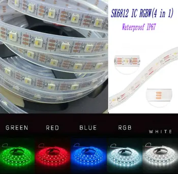 

5M dream color Addressable SK6812 RGBW(similar ws2812b) 4 in 1 led flexible strip light 60leds/pixel/m SMD5050 5V RGB+White IP67