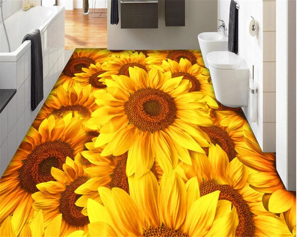 

beibehang papel de parede 3d wallpaper High quality high fashion and beautiful wall paper sunflower flower floor fresco behang