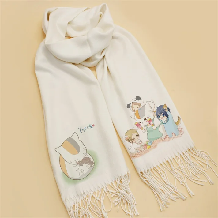 Шарф Natsume Yuujinchou мягкий белый теплый зимний шарф шаль модные новые подарки на
