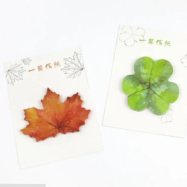 Красочные падшие акварельные листья блокнот записная книжка самоклеящаяся клейкая закладка для заметок рекламный подарок канцелярские принадлежности