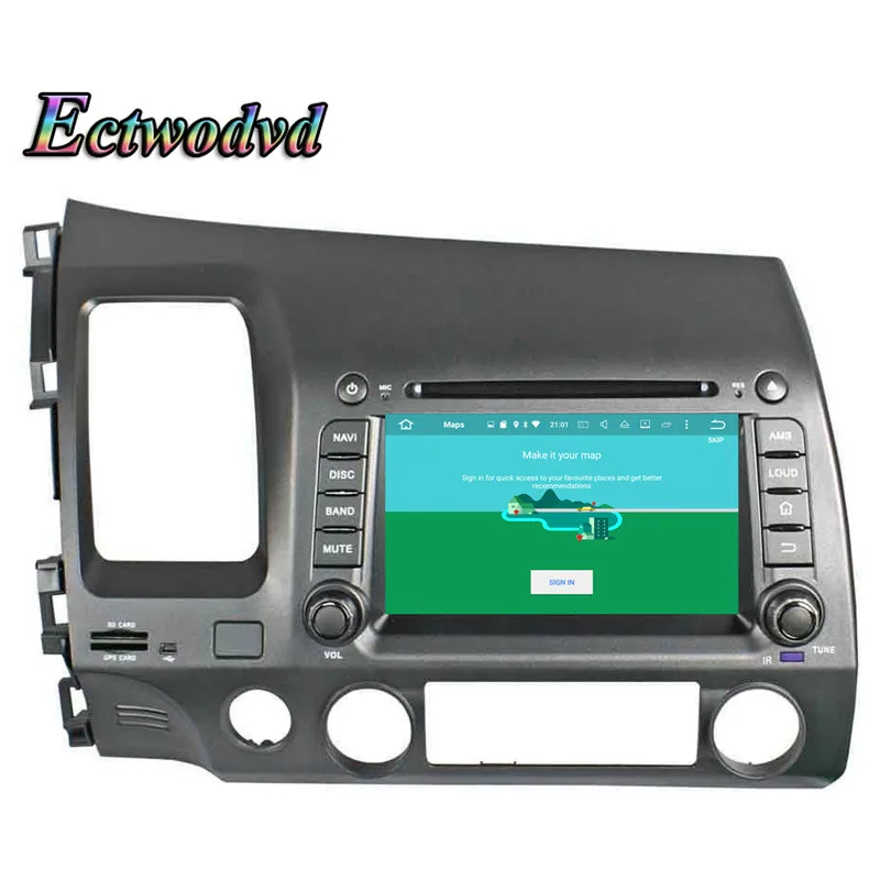 Excellent Ectwodvd Octa Core 4G RAM 64G ROM Android 9.0 Car Multimedia DVD Player GPS HeadUnit for Honda CIVIC 2006 2007 2008-2011 0