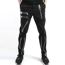 Весенне-летние модные мужские повседневные штаны на молнии, шаровары, мужские брюки для ног, pantalones hombre slim pantalon homme