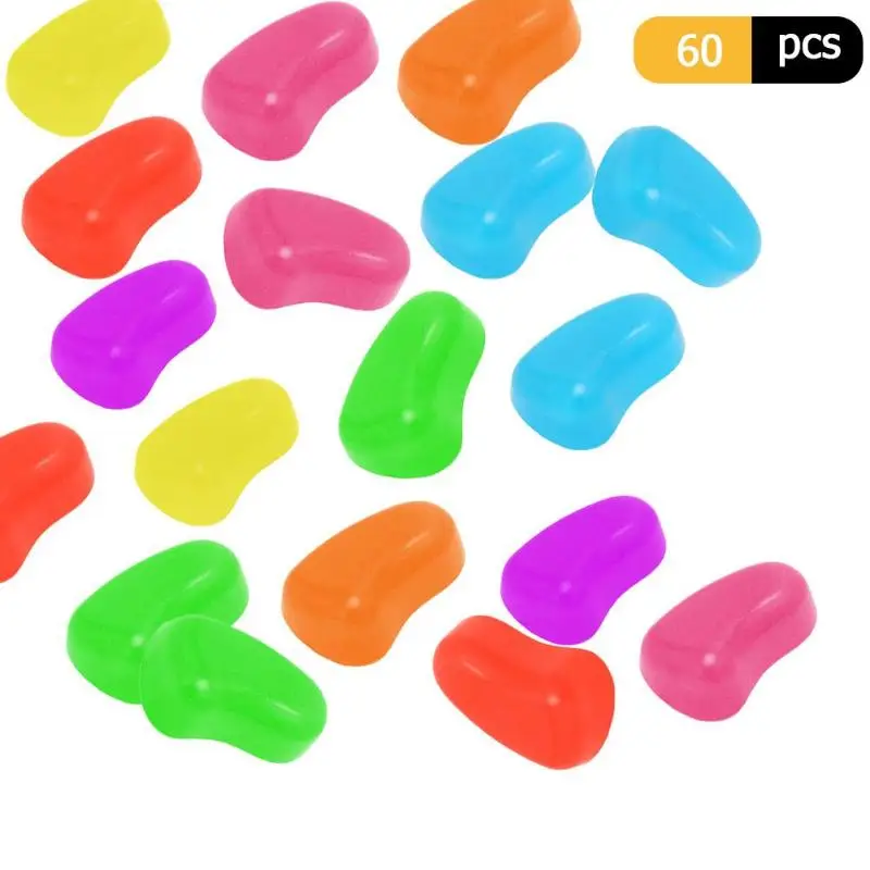 

60pcs Irregular Pebbles Stones Glow in Dark Aquarium Fish Tank Luminous Fluorescent Pebbles Home Garden Walkway Pave Decor