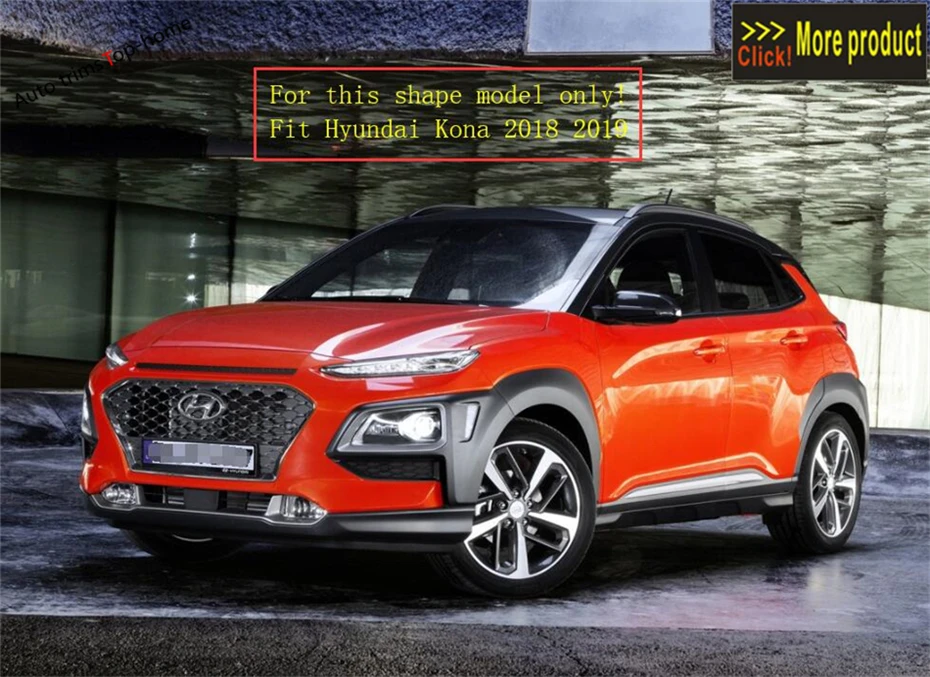 Yimaautotrim для hyundai Kona ABS Хромированная Защитная панель на заднее стекло, крыло, хромированная Накладка для стайлинга, 4 шт