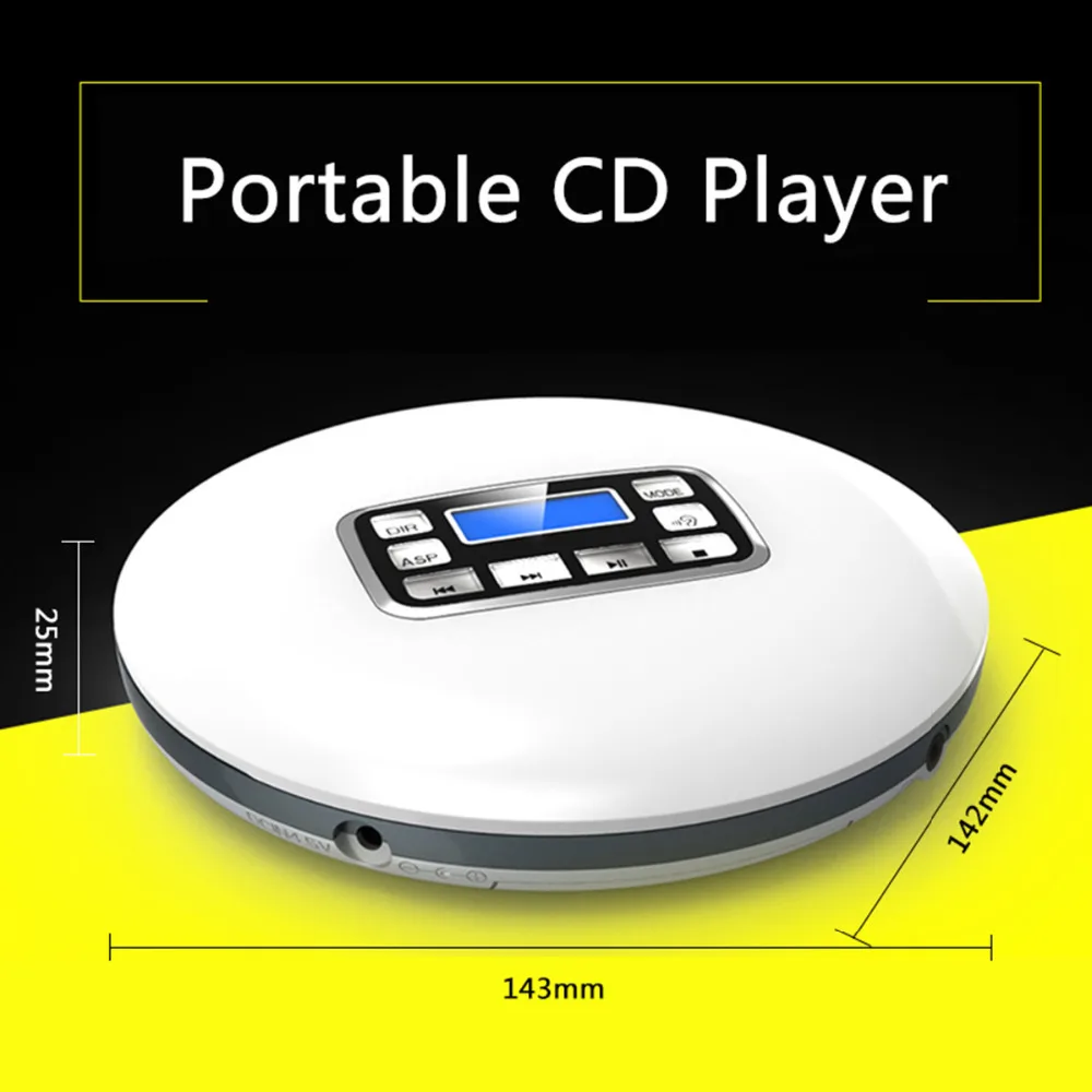 HOTT CD плеер с ЖК-дисплеем противоударная функция персональный Компактный Диск CD Walkman с разъемом для наушников, защита от пропуска