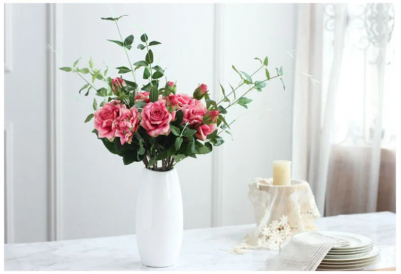 Fake roses artificial flowers wedding home decor
