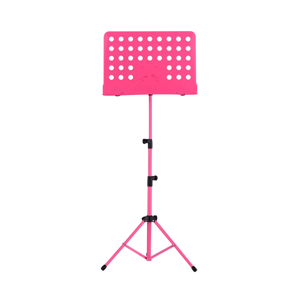Портативная металлическая Музыкальная подставка съемные Музыкальные инструменты для фортепиано скрипки Гитара Лист Музыка черный - Цвет: Розовый