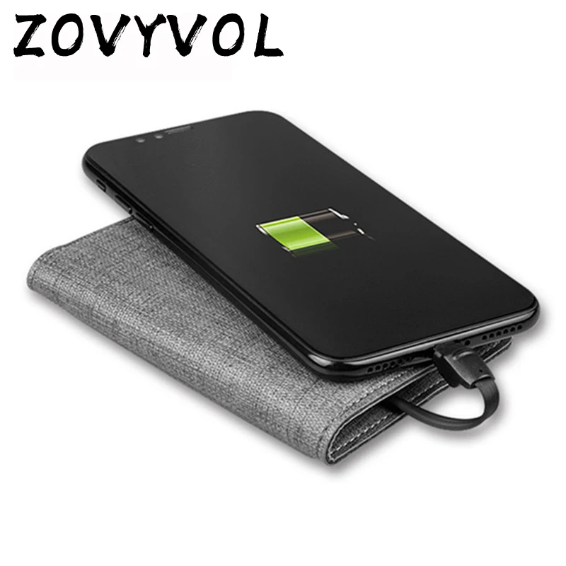 

ZOVYVOL 2019 Smart Magic Wallet With USB for Charging Wallet Adapt For Ipone And Android Capacity 2500 mAh Travel Card Holder