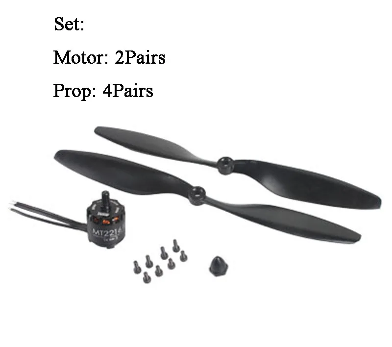 

2Pairs Original Emax Cooling New MT2216 II 810KV Brushless Motor CW CCW + 1045 Propellers for FPV Multicopter RC Drone