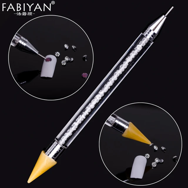 5pcs White Professional Nail Manicure Dotting Pen Tools Nail Art Tip Dot  Paint Manicure Bead Gems Studs Picker Nail Art Tools Wax Pen Rhinestone  Pick Up Point Drill Pencil Stick