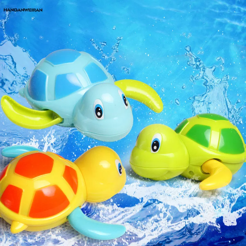 

HANDANWEIRAN 1Pcs Plastic Cartoon Little Turtle Clockwork Toys MultiColor Animal Clockwork Toy High Quality Kids Infants BathToy