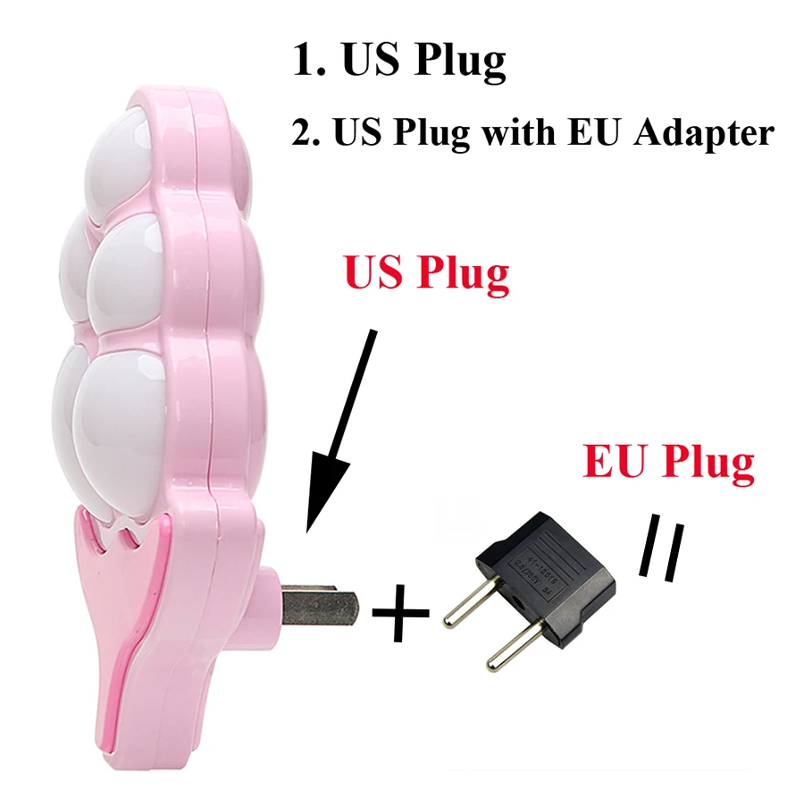 US-EU-Plug-220V-LED-Night-Light-Pink-Auto-Light-Sensor-Control-Grape-Shaped-Wall-Socket