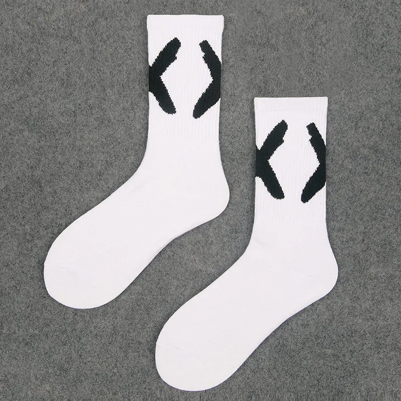 Tide X/черные, красные носки для скейтборда в европейском и американском стиле модные носки без пятки с буквами для пары - Цвет: 03