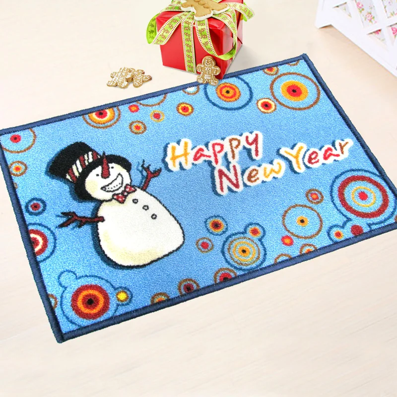 40cmx60cm Cartoon Christmas pattern doormat entrance mats machine wash